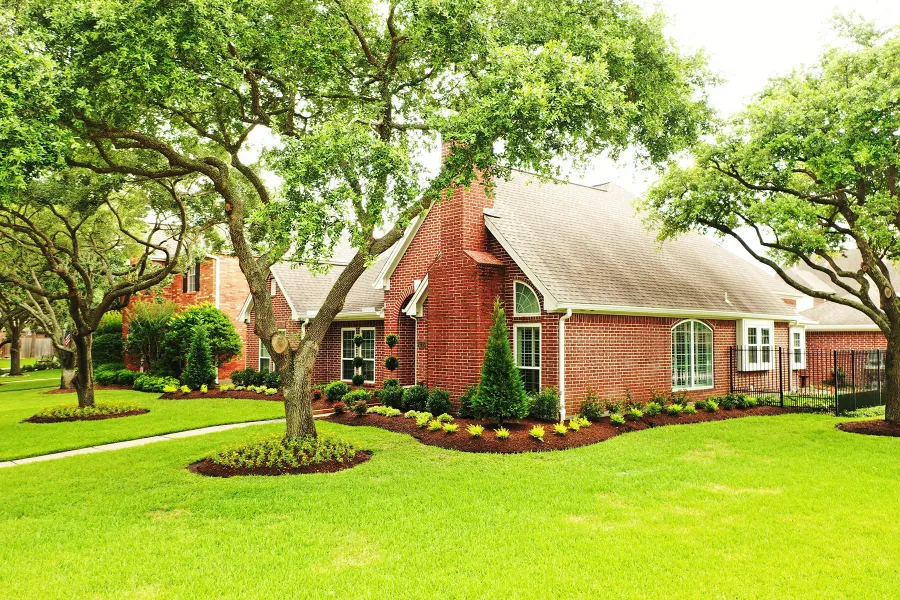 Trophy landscape design and installation on a Katy front yard